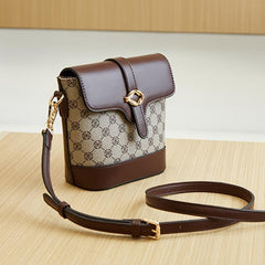 Geometric Pattern Shoulder Bag Small Bucket Purse