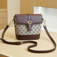 Geometric Pattern Shoulder Bag Small Bucket Purse