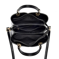 Colorblock Shoulder Bag Classic Satchel Bag Pendant Decor