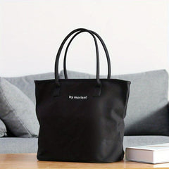 Letter Graphic Canvas Tote Bag Large Capacity Shoulder Bag