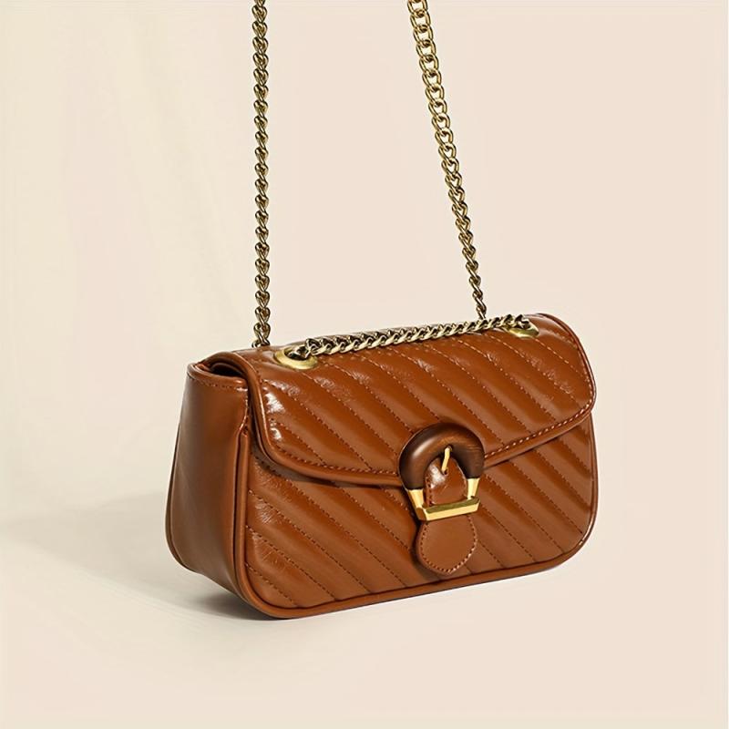 Vintage Quilted Crossbody Bag Chain Shoulder Bag