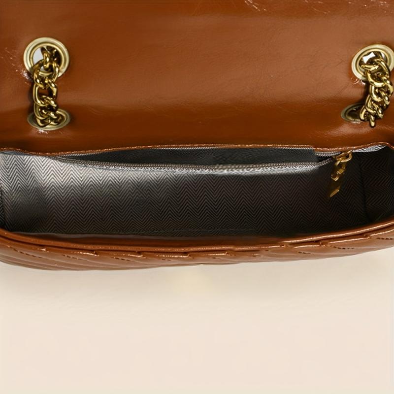 Vintage Quilted Crossbody Bag Chain Shoulder Bag