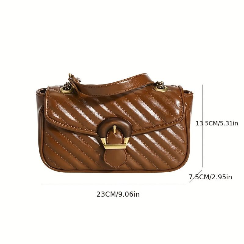 Vintage Quilted Crossbody Bag Chain Shoulder Bag