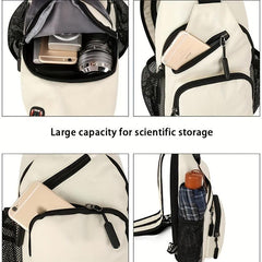 Nylon Crossbody Bag Travel Hiking Daypack with Zipper Strap