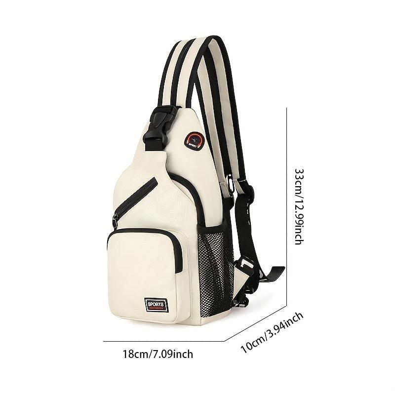 Nylon Crossbody Bag Travel Hiking Daypack with Zipper Strap