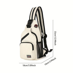 Nylon Crossbody Bag Travel Hiking Daypack with Zipper Strap