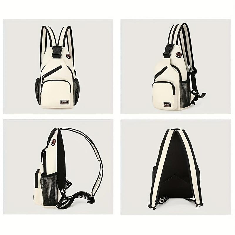 Nylon Crossbody Bag Travel Hiking Daypack with Zipper Strap