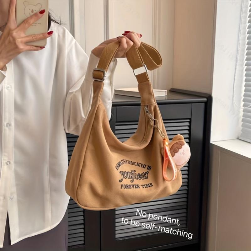 Vintage Canvas Crossbody Hobo Bag Women's Shoulder Handbag