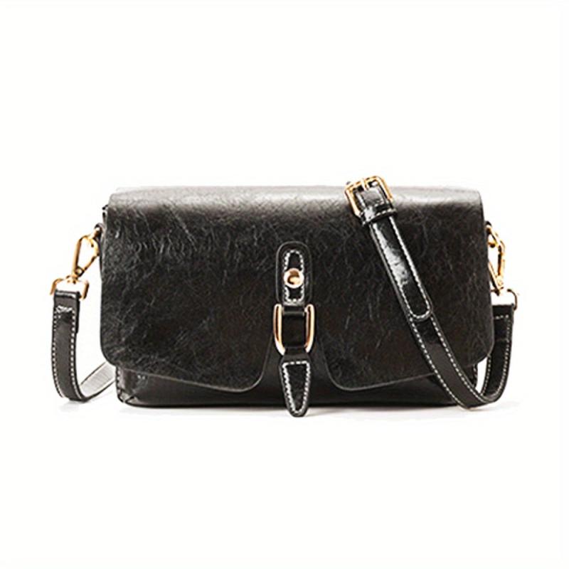 Retro Style Crossbody Bag Vegan Leather Shoulder Bag