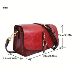 Retro Style Crossbody Bag Vegan Leather Shoulder Bag