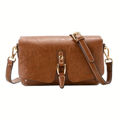 Retro Style Crossbody Bag Vegan Leather Shoulder Bag