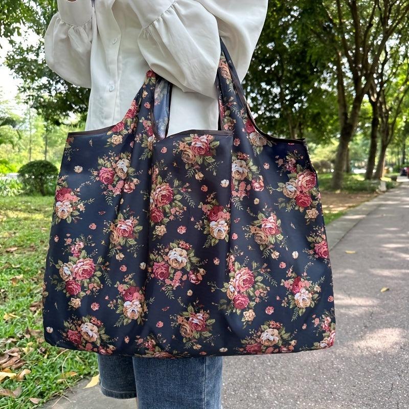 Large Capacity Shopping Tote Bag Nylon Foldable Portable Reusable Grocery Bag