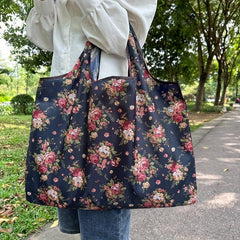 Large Capacity Shopping Tote Bag Nylon Foldable Portable Reusable Grocery Bag