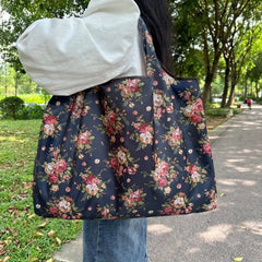 Large Capacity Shopping Tote Bag Nylon Foldable Portable Reusable Grocery Bag