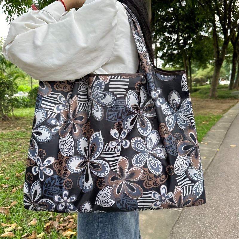 Large Capacity Shopping Tote Bag Nylon Foldable Portable Reusable Grocery Bag