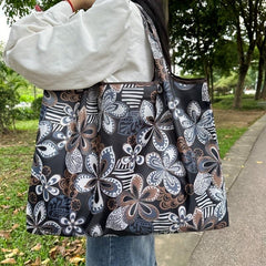 Large Capacity Shopping Tote Bag Nylon Foldable Portable Reusable Grocery Bag