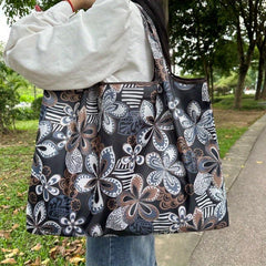 Large Capacity Shopping Tote Bag Nylon Foldable Portable Reusable Grocery Bag