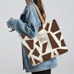 Random Print Canvas Bag Large Capacity Casual Shoulder Handbag