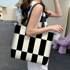 Random Print Canvas Bag Large Capacity Casual Shoulder Handbag