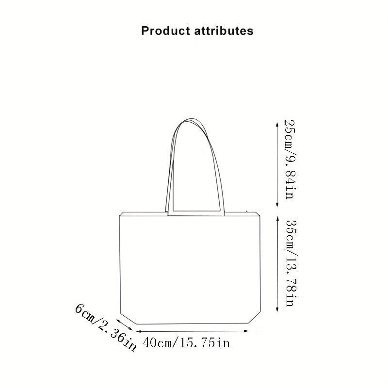 Random Print Canvas Bag Large Capacity Casual Shoulder Handbag