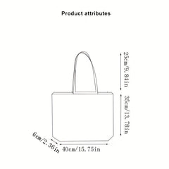 Random Print Canvas Bag Large Capacity Casual Shoulder Handbag