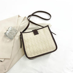 Retro Argyle Square Messenger Bag Women's Faux Leather