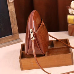 Small Wax PU Leather Crossbody Bag for Women