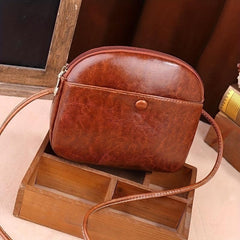 Small Wax PU Leather Crossbody Bag for Women