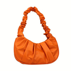 Cloud Ruched Crescent Bag Solid Shoulder Bag Women's