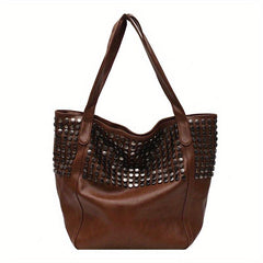 Studded Decor Tote Bag Y2K Large Shoulder Bag for Women