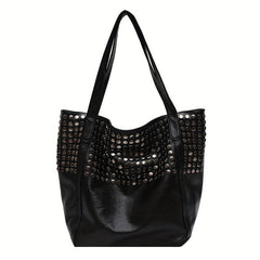 Studded Decor Tote Bag Y2K Large Shoulder Bag for Women