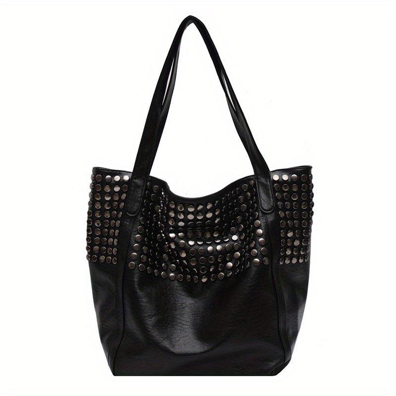 Studded Decor Tote Bag Y2K Large Shoulder Bag for Women