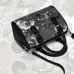 Gothic Style Boston Handbag Halloween Skull Crossbody Bag