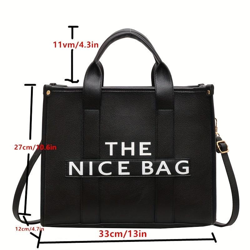 Stylish Letter Print Tote Bag Satchel Bag For Work