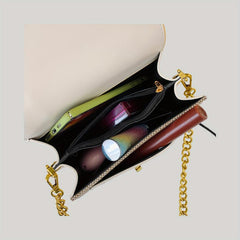 Stitching Detail Crossbody Bag Square Purse Chain Shoulder Bag
