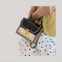 Stitching Detail Crossbody Bag Square Purse Chain Shoulder Bag