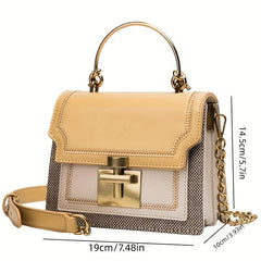 Stitching Detail Crossbody Bag Square Purse Chain Shoulder Bag