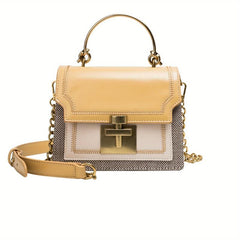 Stitching Detail Crossbody Bag Square Purse Chain Shoulder Bag