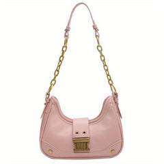 Vintage Style Chain Strap Shoulder Bag Zipper Versatile Underarm Bag