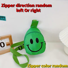 Happy Face Print Sling Bag Canvas Crossbody Chest Bag