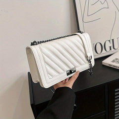 Quilted Flap Shoulder Bag Chain Strap Crossbody