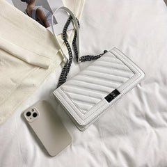 Quilted Flap Shoulder Bag Chain Strap Crossbody