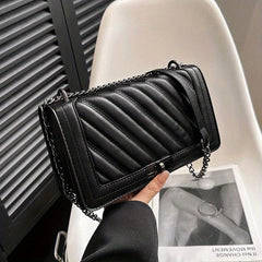 Quilted Flap Shoulder Bag Chain Strap Crossbody
