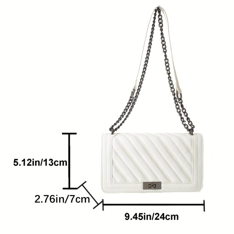 Quilted Flap Shoulder Bag Chain Strap Crossbody