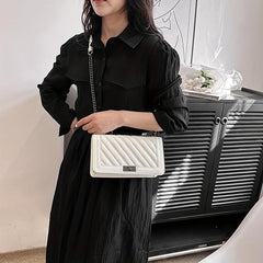 Quilted Flap Shoulder Bag Chain Strap Crossbody
