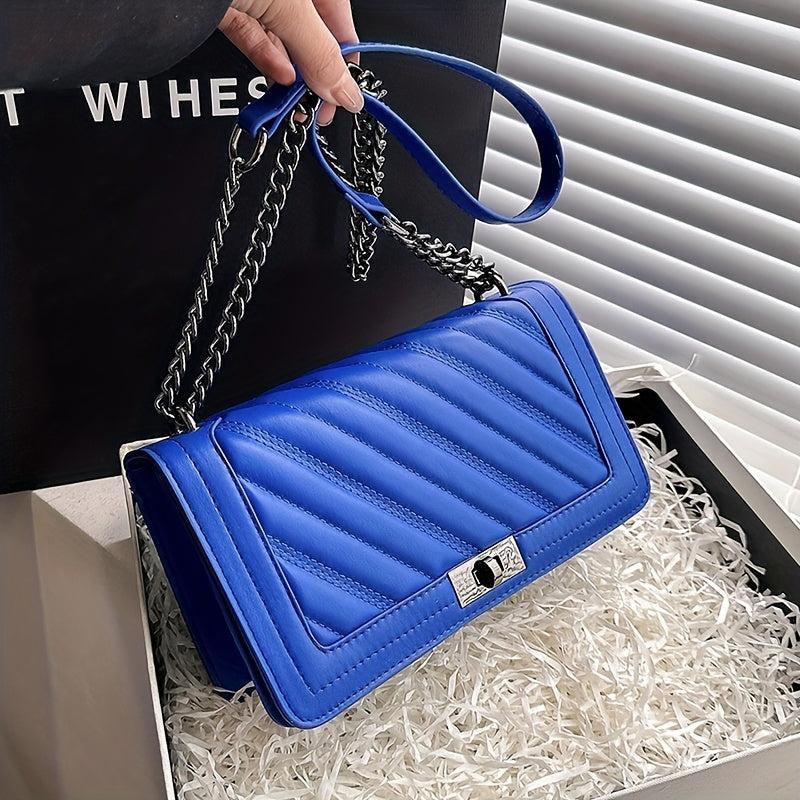 Quilted Flap Shoulder Bag Chain Strap Crossbody