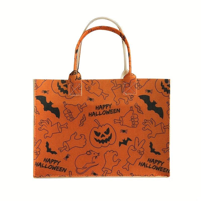 Halloween Felt Tote Bag Large Capacity Shopping Bag