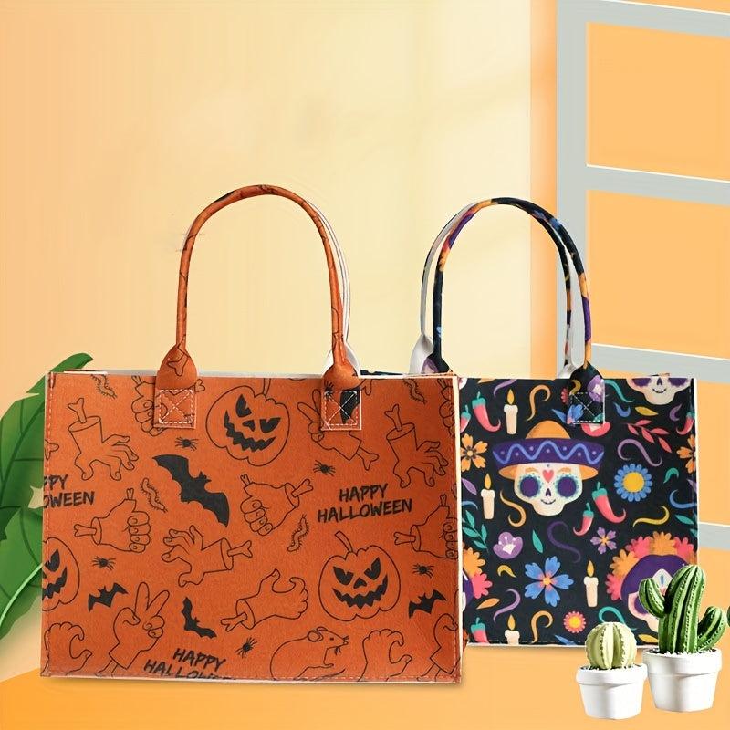 Halloween Felt Tote Bag Large Capacity Shopping Bag
