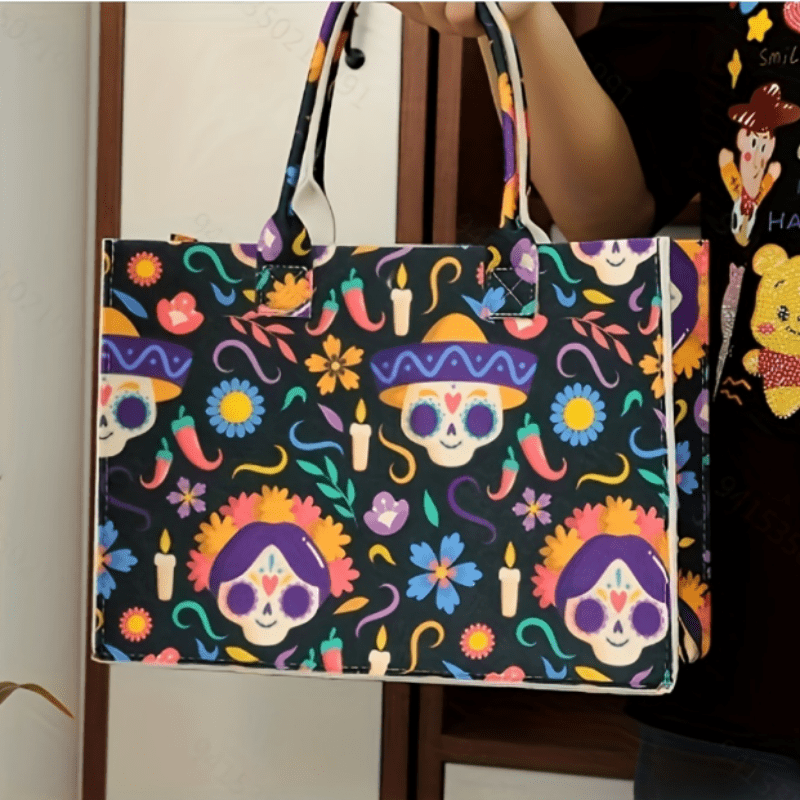 Halloween Felt Tote Bag Large Capacity Shopping Bag