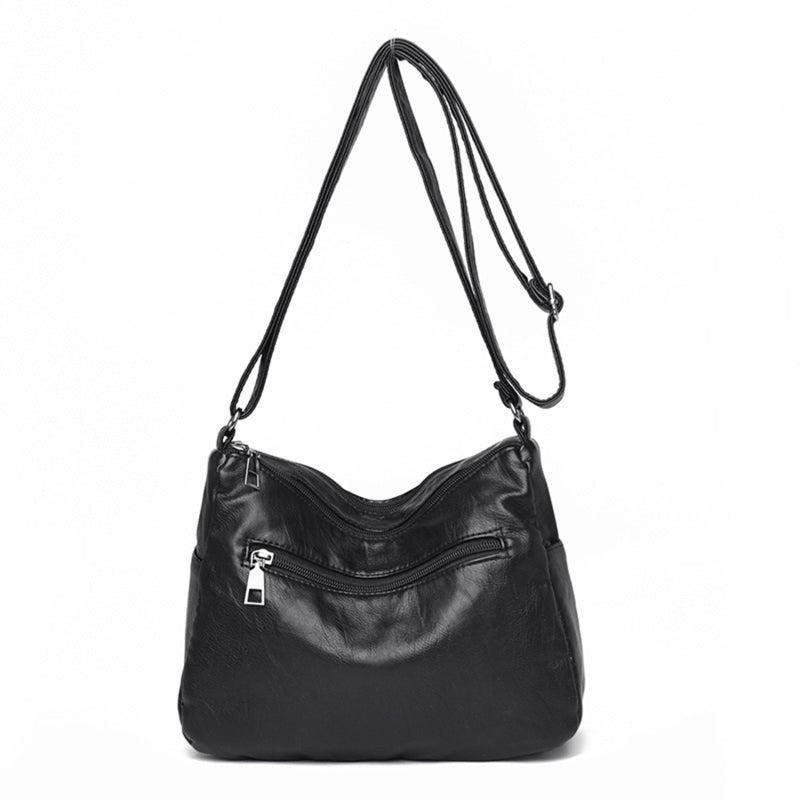 Women's Zipper Shoulder Bag Solid Faux Leather Crossbody